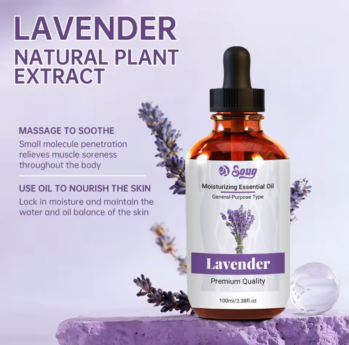 Lavender Essential body oil for stretch marks